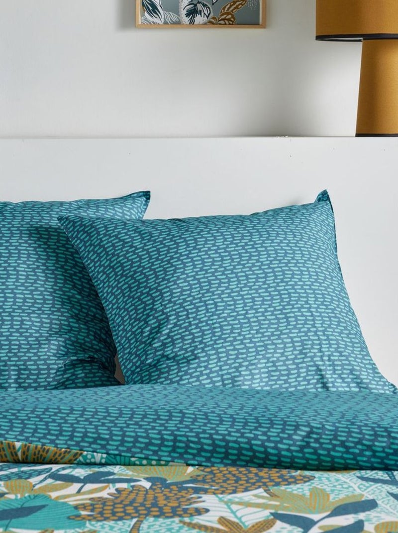 Parure de lit imprimé Floral coton SUNSHINE EDWIN Bleu - Kiabi