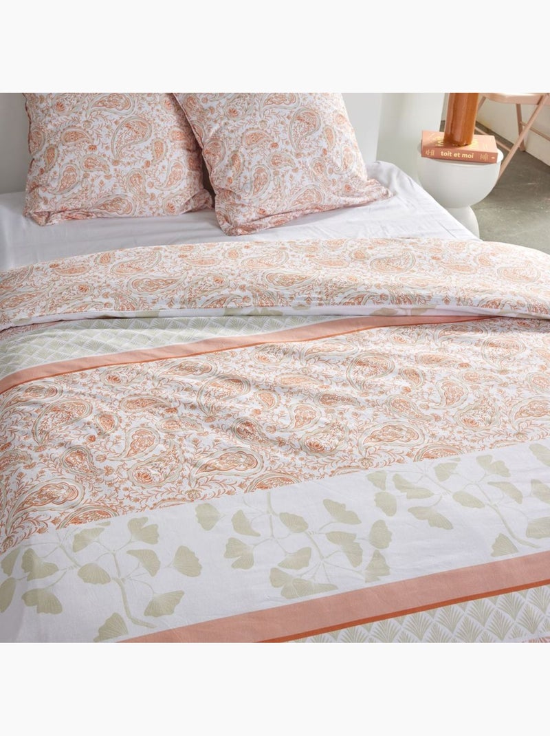 Parure de lit imprimé Floral coton SUNSHINE ELAINE Rose - Kiabi
