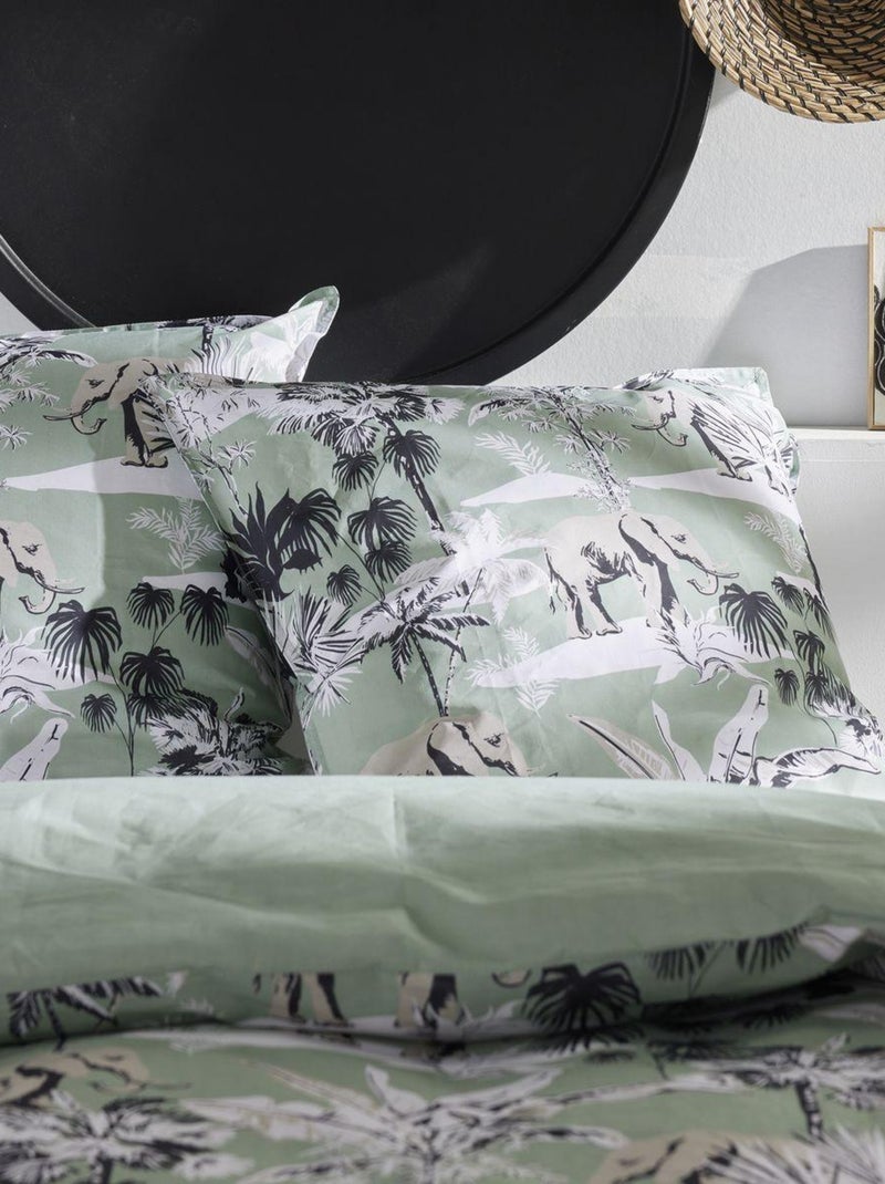 Parure de lit imprimé Floral Coton SUNSHINE ELENA Vert - Kiabi