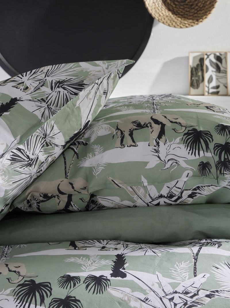 Parure de lit imprimé Floral Coton SUNSHINE ELENA Vert - Kiabi