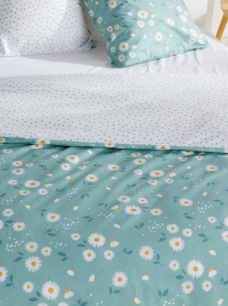 Parure de lit imprimé Floral coton SUNSHINE FELICY Bleu - Kiabi