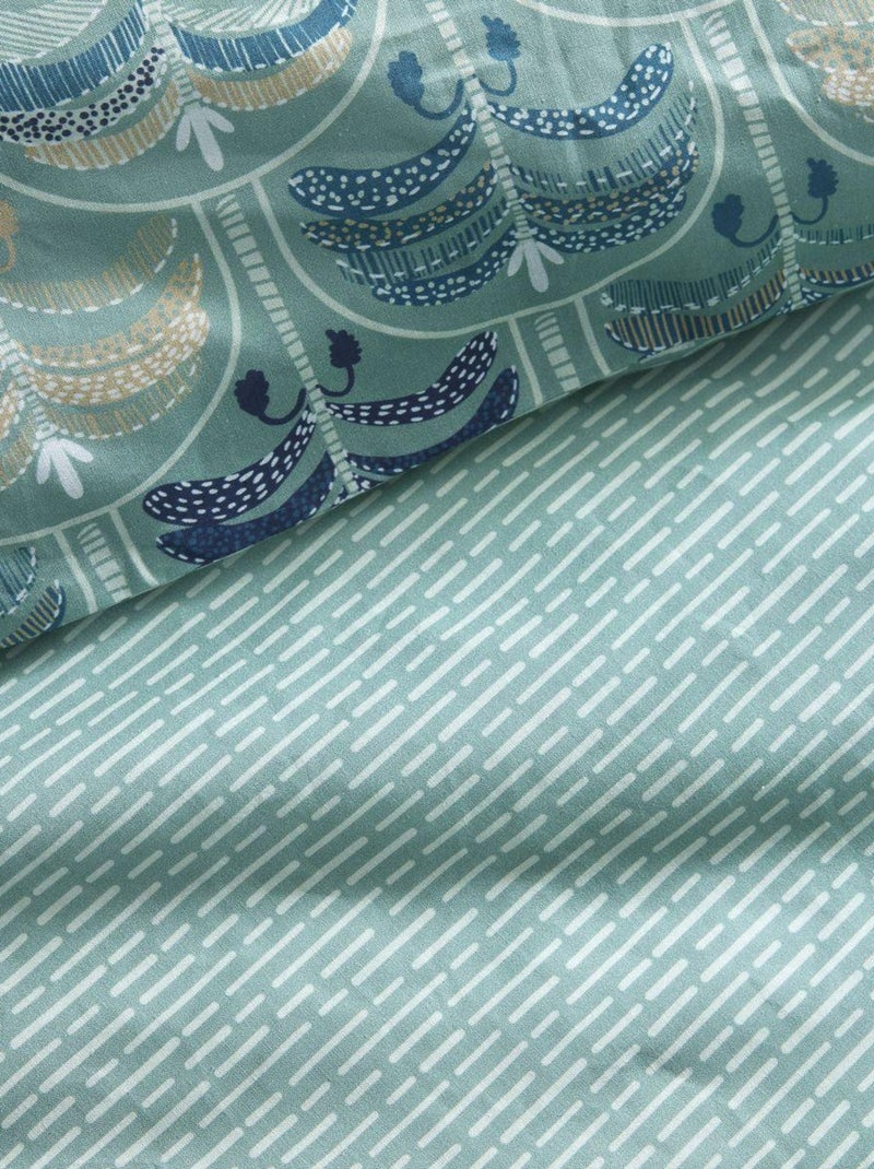 Parure de lit imprimé Floral Coton SUNSHINE FELIX Vert - Kiabi