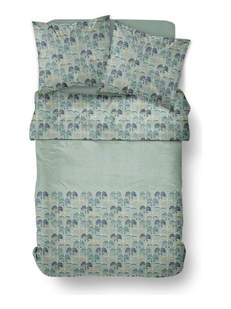 Parure de lit imprimé Floral Coton SUNSHINE FELIX Vert - Kiabi