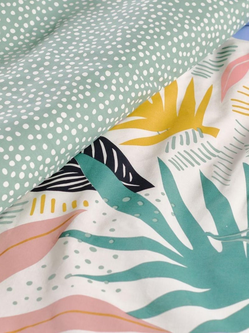 Parure de lit imprimé floral coton SUNSHINE FLORE Vert - Kiabi