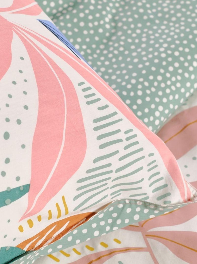 Parure de lit imprimé floral coton SUNSHINE FLORE Vert - Kiabi