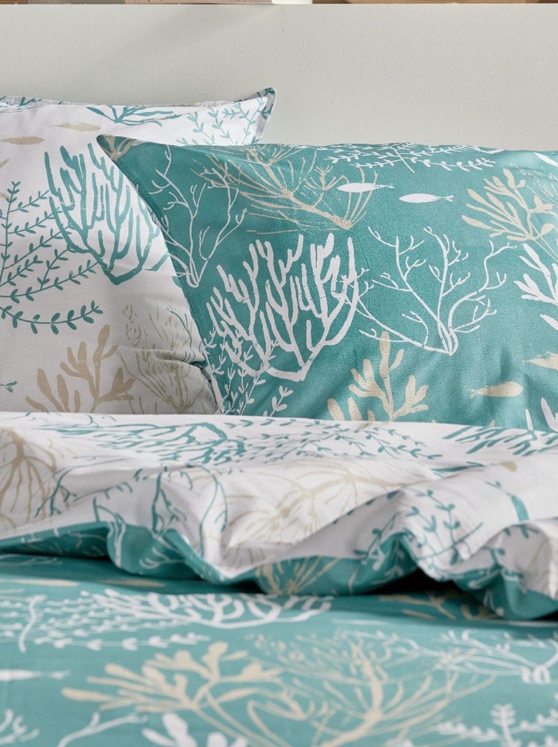 Parure de lit imprimé Floral coton SUNSHINE GAETAN Bleu foncé - Kiabi