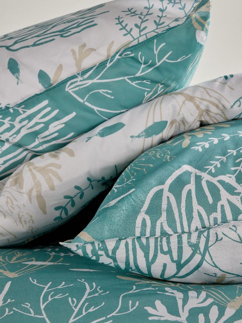 Parure de lit imprimé Floral coton SUNSHINE GAETAN Bleu foncé - Kiabi