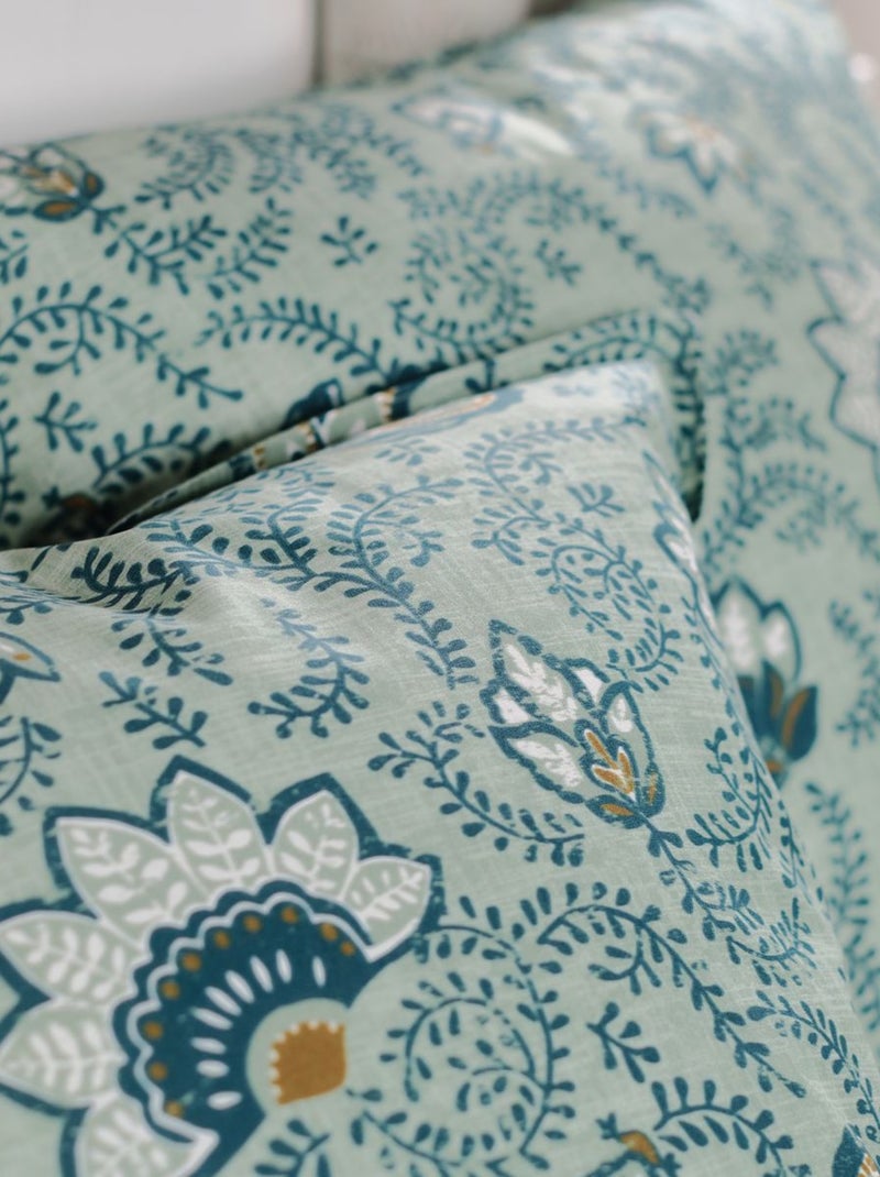 Parure de lit imprimé Floral coton SUNSHINE ILONA Vert - Kiabi