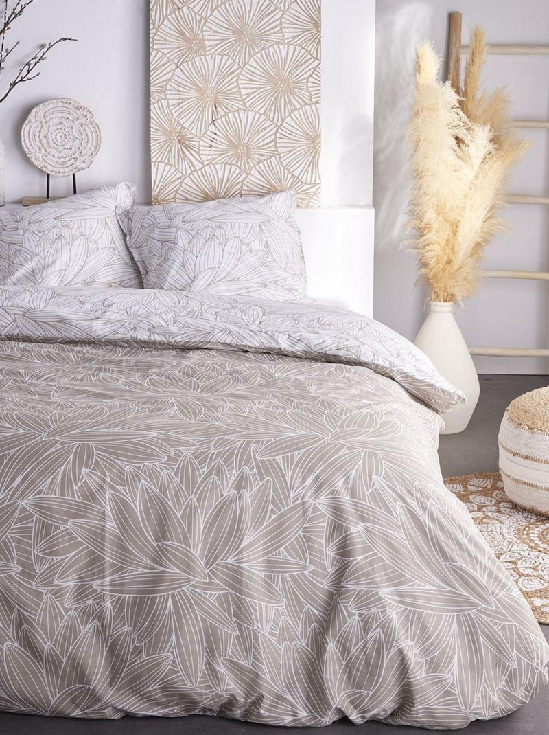 Parure de lit imprimé Floral Coton SUNSHINE JAMIE Beige - Kiabi