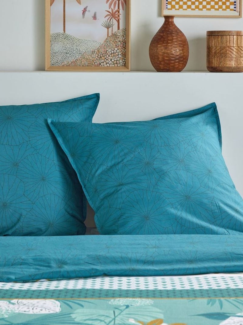 Parure de lit imprimé Floral coton SUNSHINE JANELLE Bleu - Kiabi