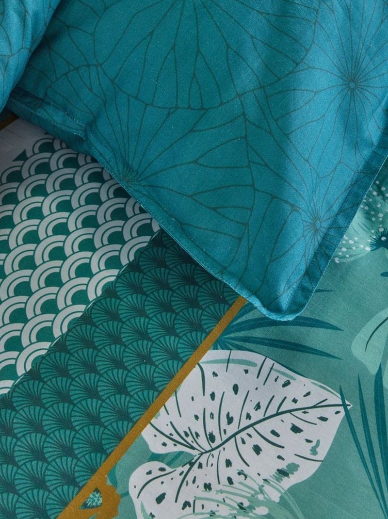 Parure de lit imprimé Floral coton SUNSHINE JANELLE Bleu - Kiabi