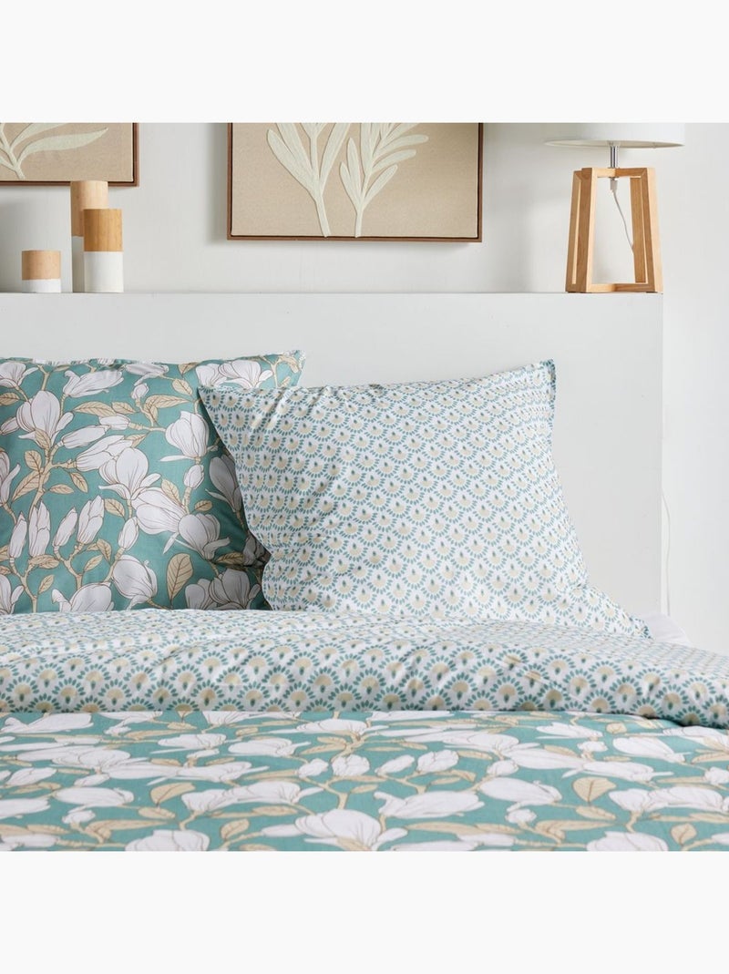 Parure de lit imprimé Floral coton SUNSHINE JAVIER Bleu - Kiabi