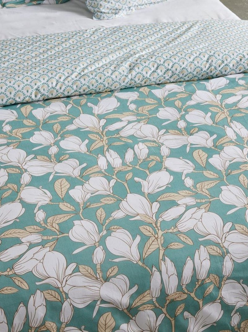Parure de lit imprimé Floral coton SUNSHINE JAVIER Bleu - Kiabi