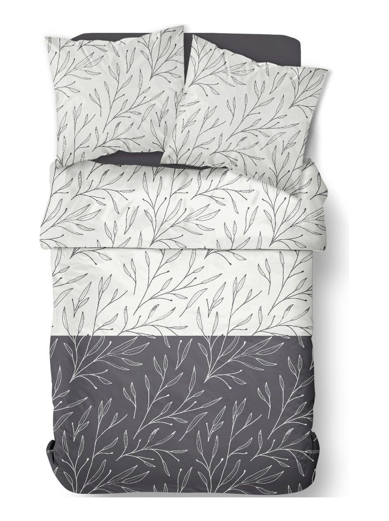 Parure de lit imprimé floral coton SUNSHINE JULES Blanc - Kiabi