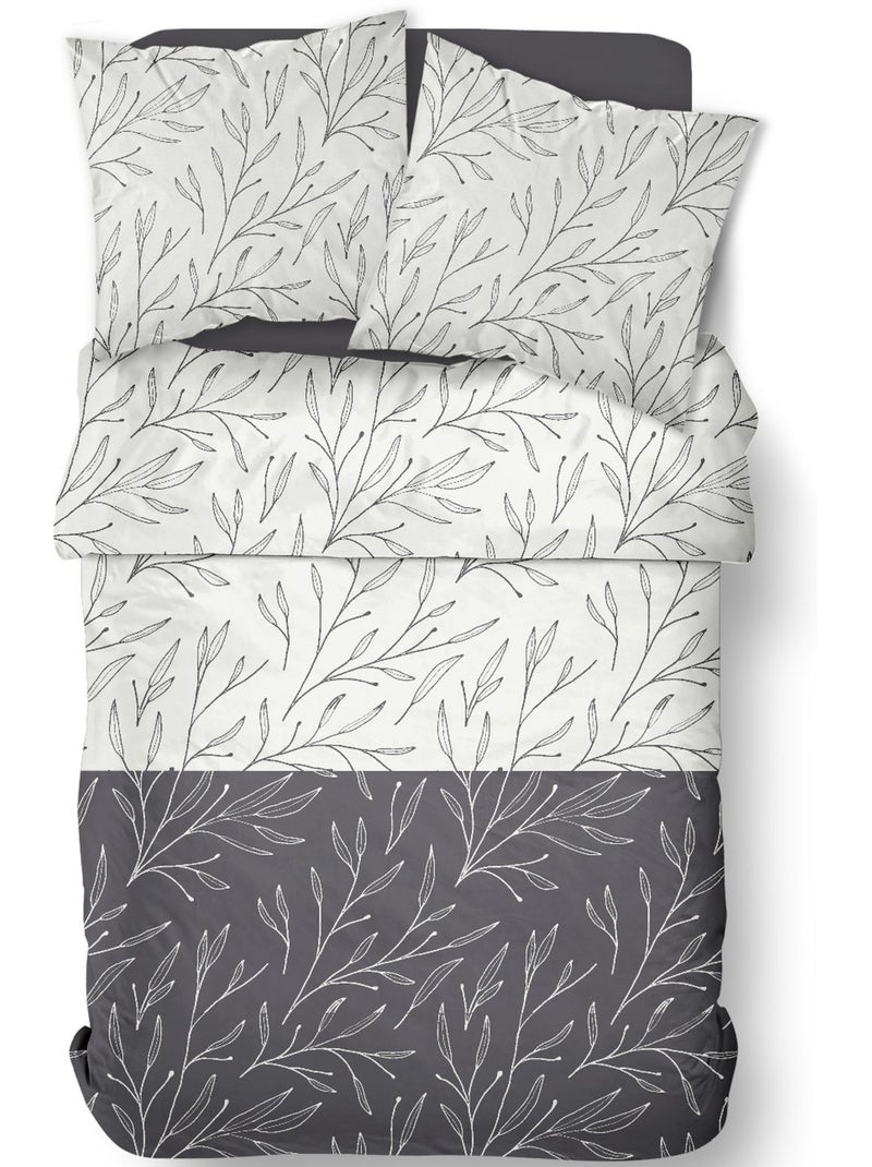 Parure de lit imprimé floral coton SUNSHINE JULES Blanc - Kiabi