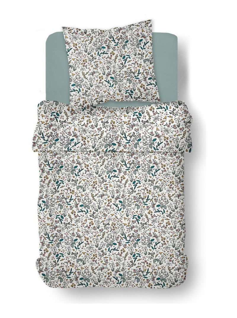 Parure de lit imprimé Floral coton SUNSHINE JULIA Blanc - Kiabi