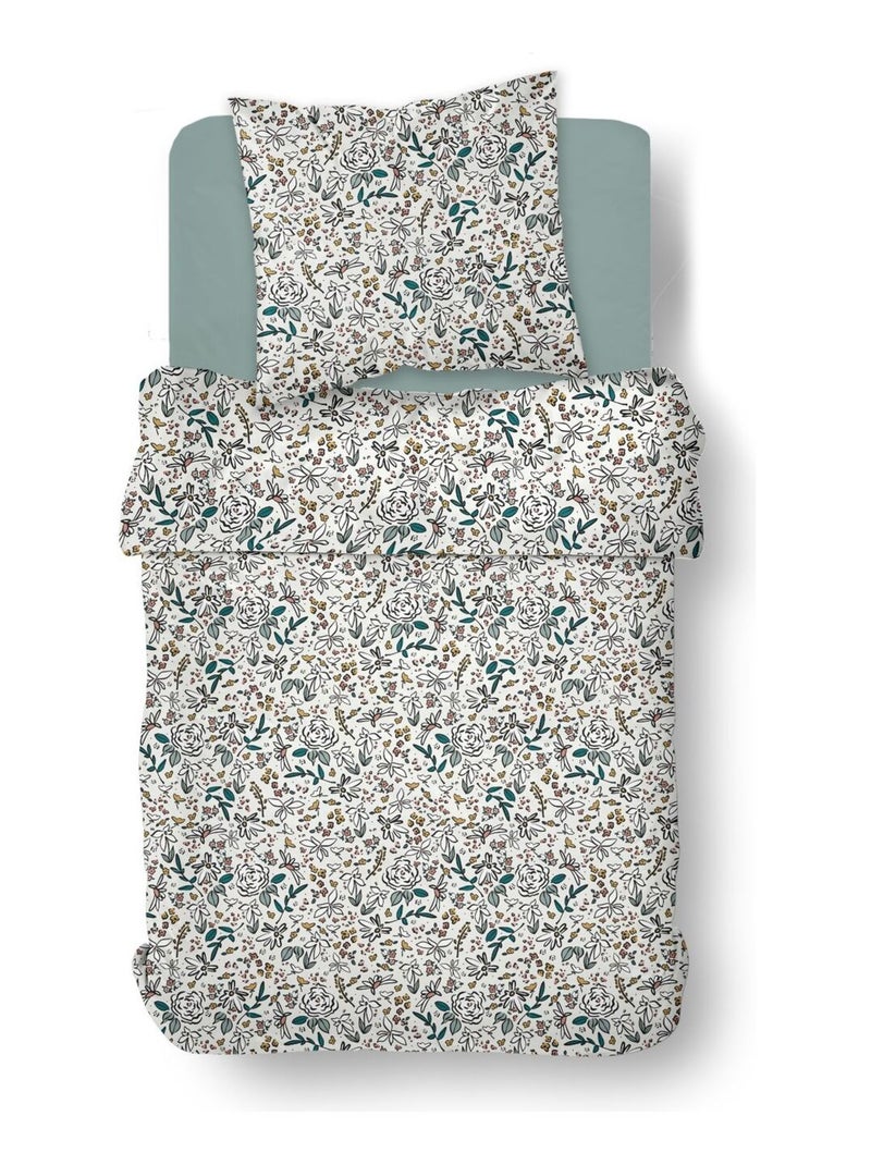 Parure de lit imprimé Floral coton SUNSHINE JULIA Blanc - Kiabi