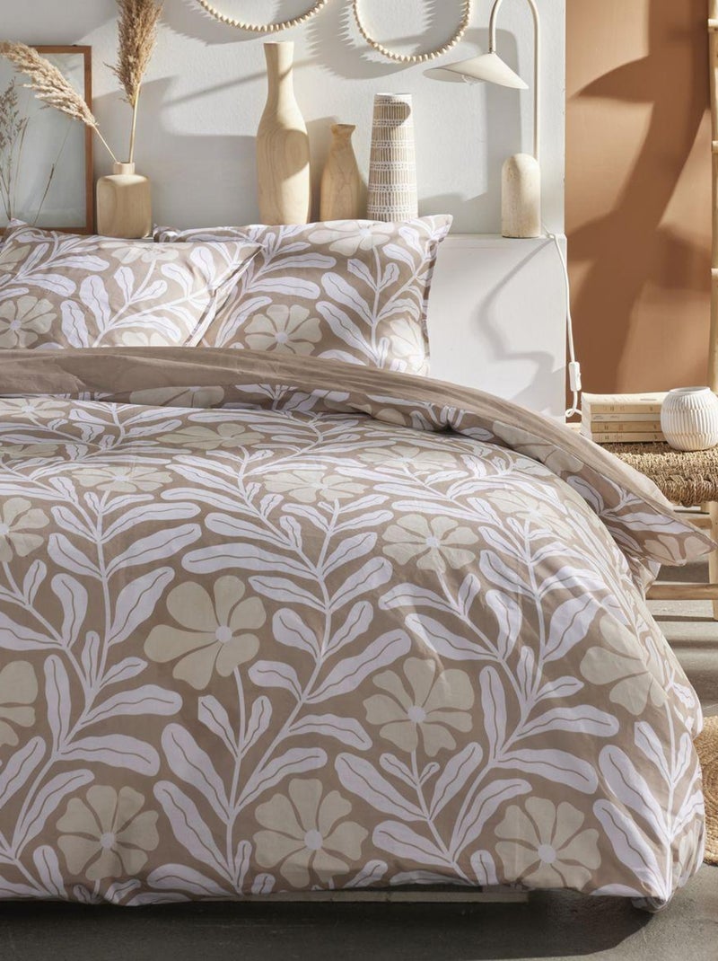 Parure de lit imprimé Floral Coton SUNSHINE JULIEN Beige - Kiabi