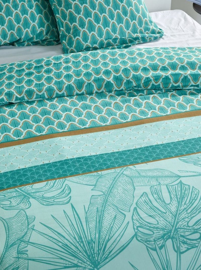 Parure de lit imprimé Floral coton SUNSHINE LAURENN Bleu - Kiabi