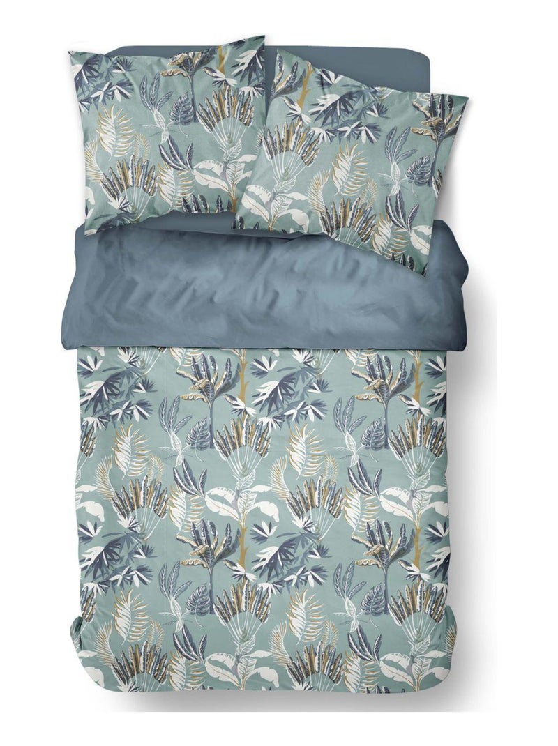 Parure de lit imprimé Floral Coton SUNSHINE LOGAN Vert - Kiabi