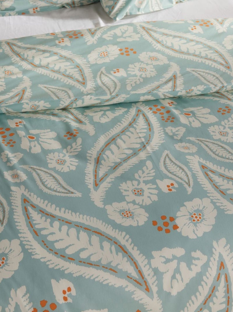 Parure de lit imprimé Floral coton SUNSHINE LOUISON Bleu - Kiabi