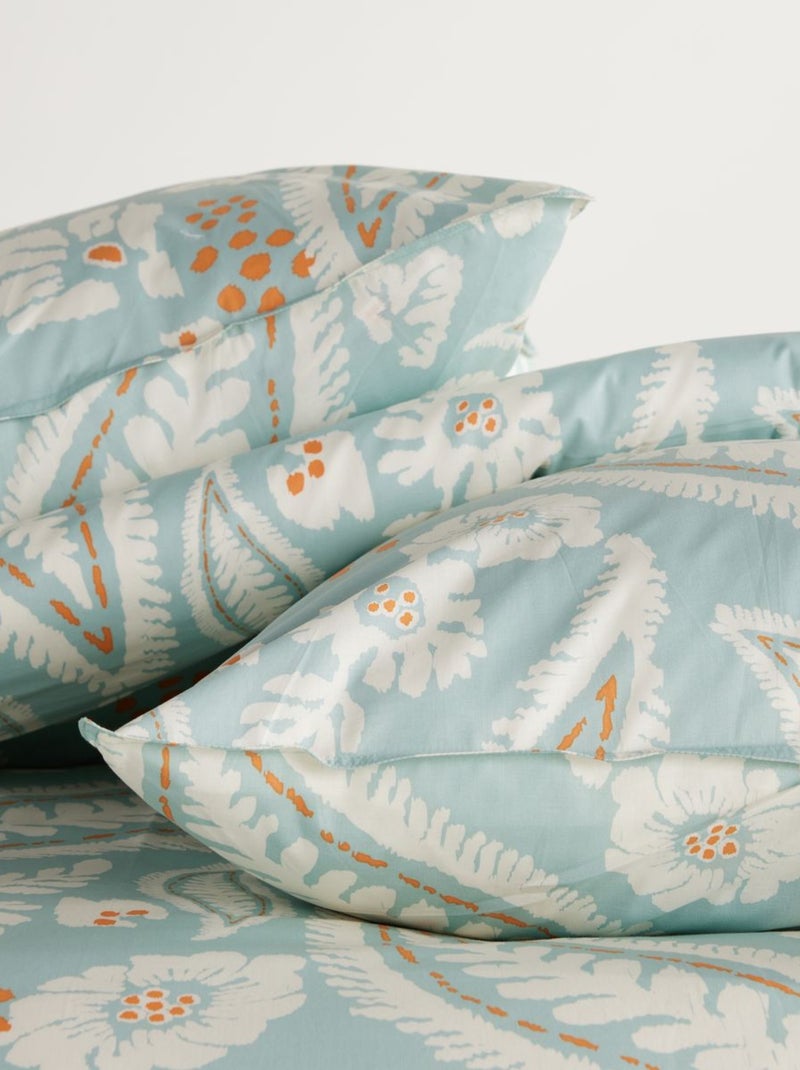 Parure de lit imprimé Floral coton SUNSHINE LOUISON Bleu - Kiabi