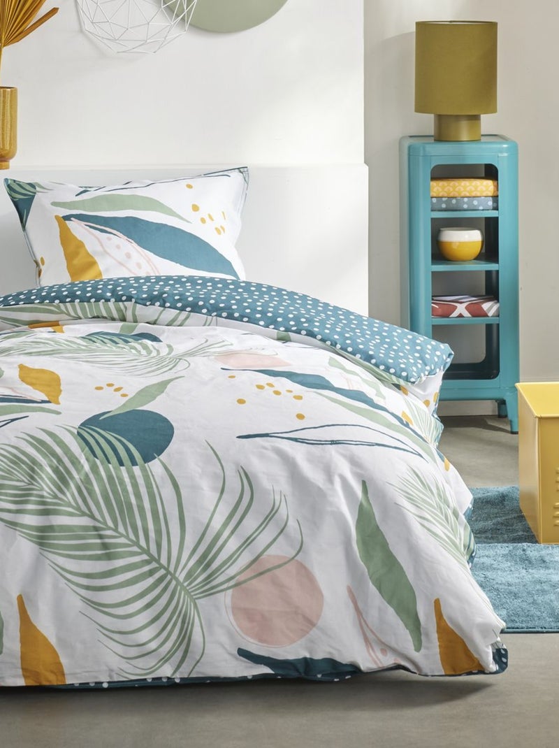 Parure de lit imprimé Floral coton SUNSHINE LOUNA Blanc - Kiabi