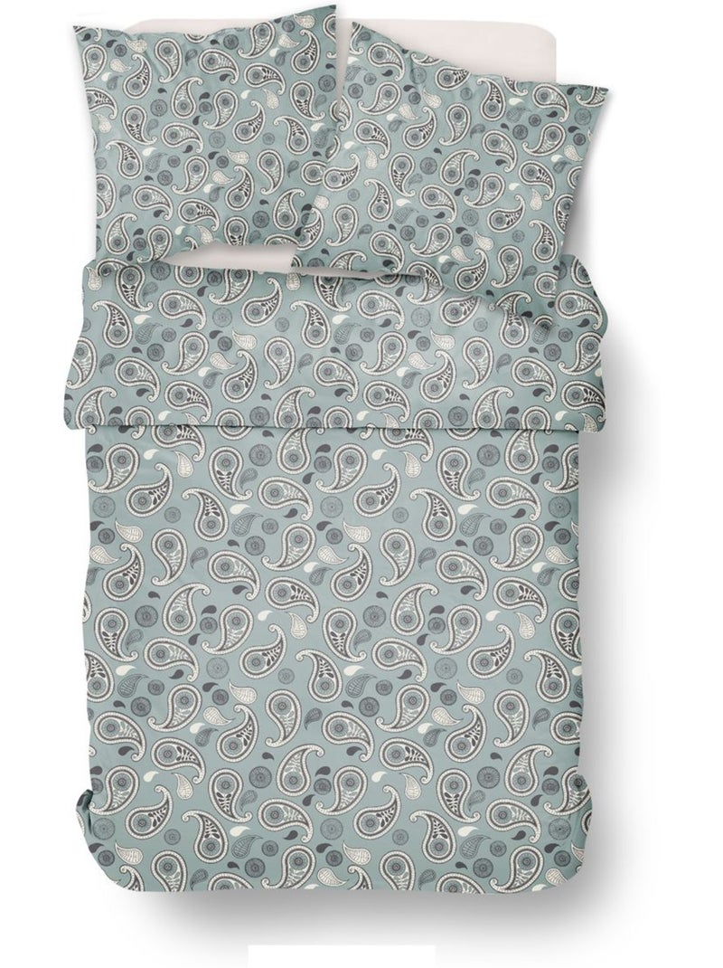 Parure de lit imprimé Floral Coton SUNSHINE MADELEINE Vert - Kiabi