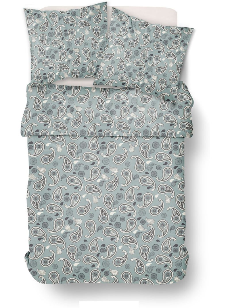 Parure de lit imprimé Floral Coton SUNSHINE MADELEINE Vert - Kiabi