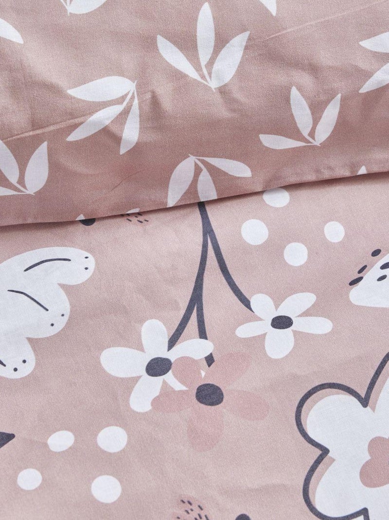 Parure de lit imprimé Floral coton SUNSHINE MANON Rose - Kiabi