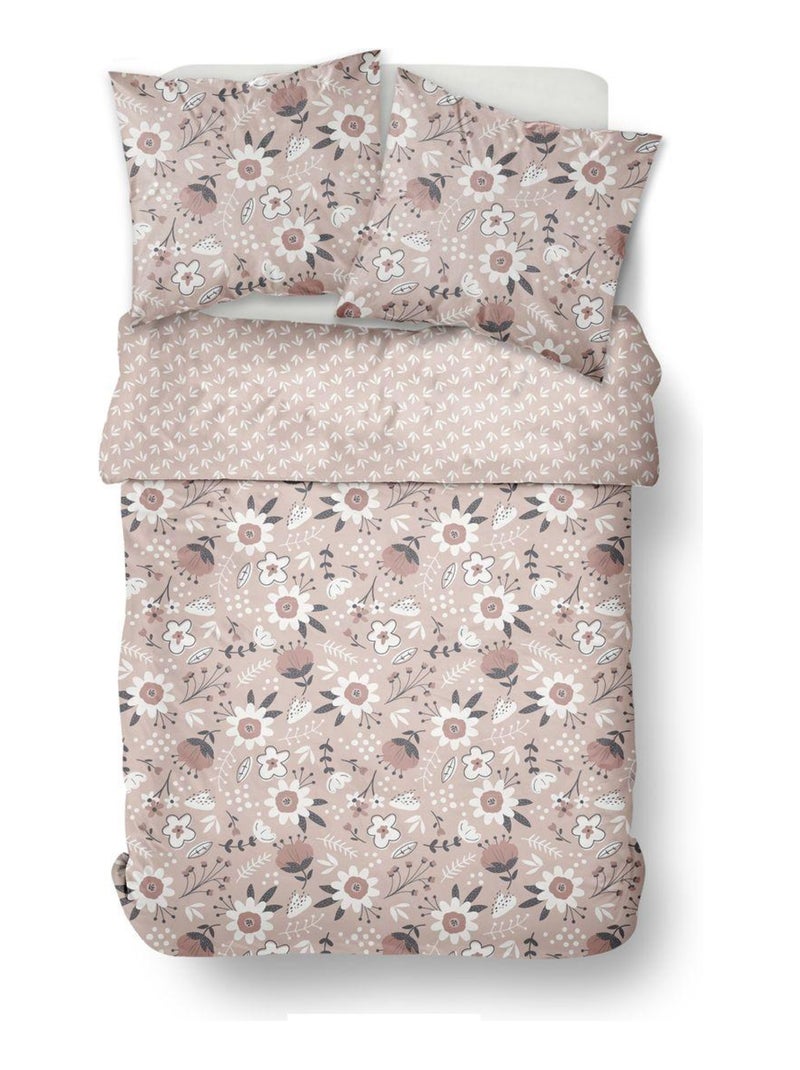 Parure de lit imprimé Floral coton SUNSHINE MANON Rose - Kiabi