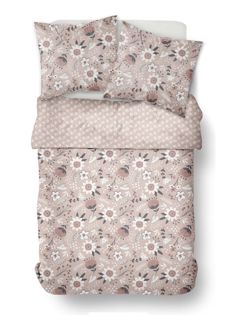 Parure de lit imprimé Floral coton SUNSHINE MANON Rose - Kiabi