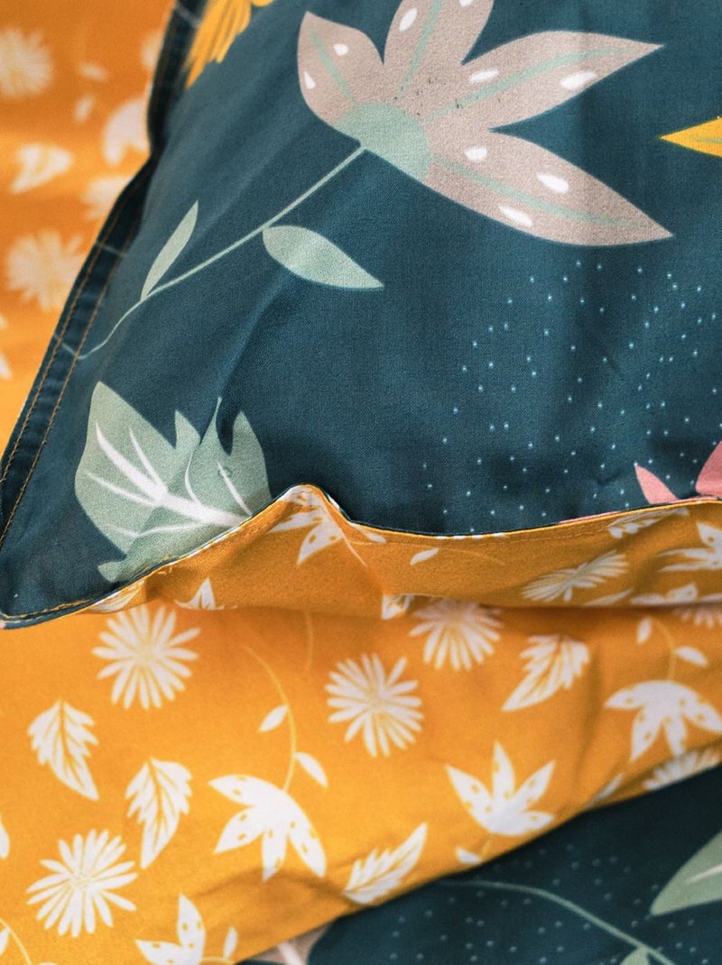 Parure de lit imprimé Floral coton SUNSHINE PAOLA Jaune - Kiabi