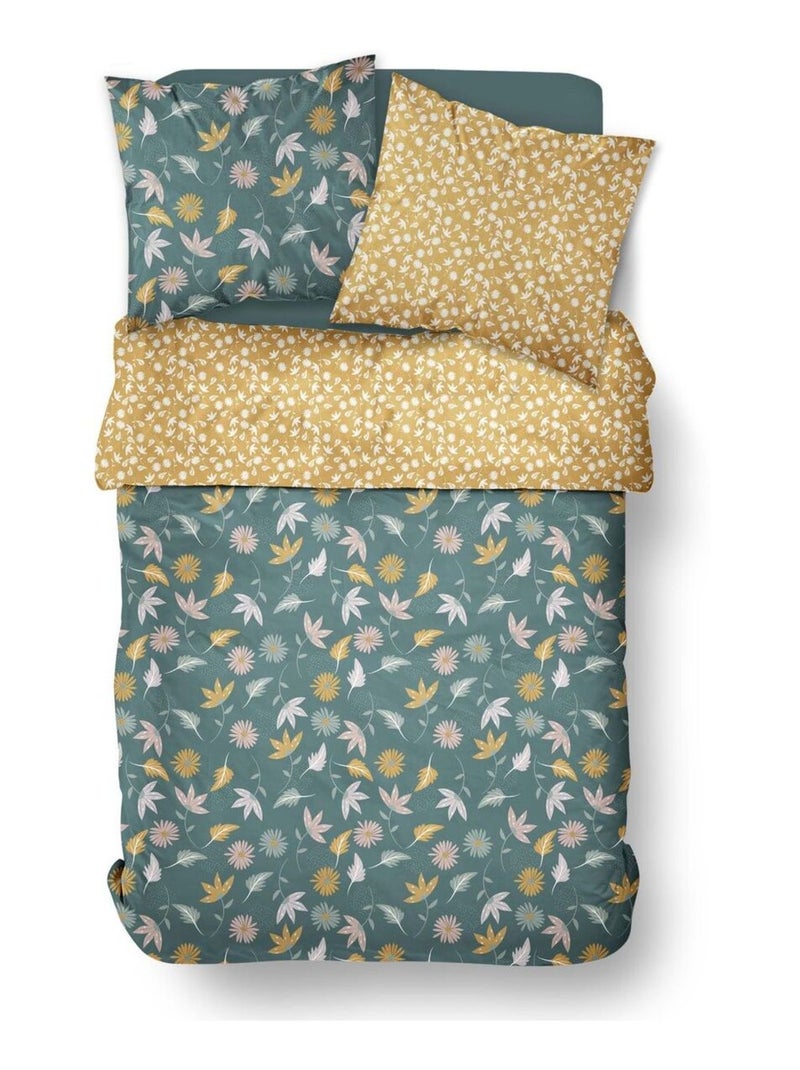Parure de lit imprimé Floral coton SUNSHINE PAOLA Jaune - Kiabi