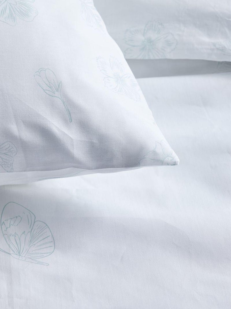 Parure de lit imprimé Floral Coton SUNSHINE POLY Blanc - Kiabi