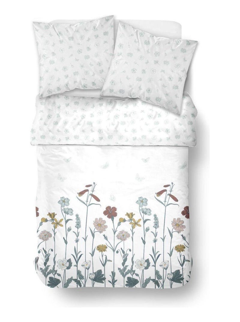 Parure de lit imprimé Floral Coton SUNSHINE POLY Blanc - Kiabi