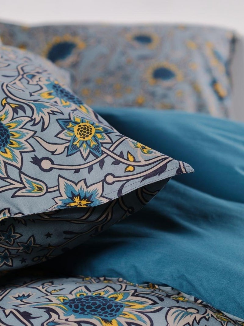 Parure de lit imprimé floral coton SUNSHINE ROMY Bleu - Kiabi