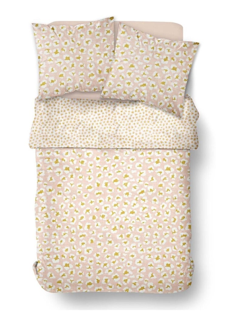 Parure de lit imprimé Floral coton SUNSHINE THEO Rose - Kiabi