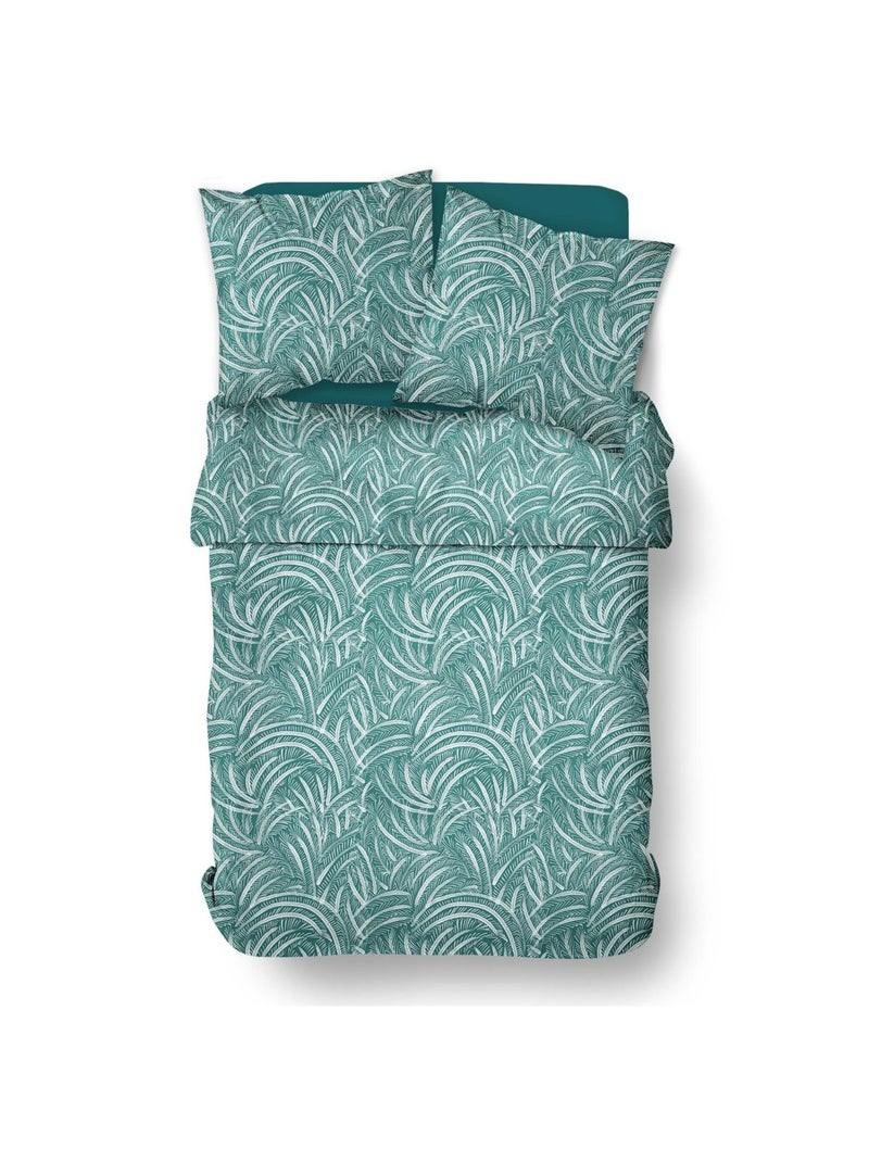 Parure de lit imprimé Floral coton SUNSHINE TIAGO Bleu - Kiabi