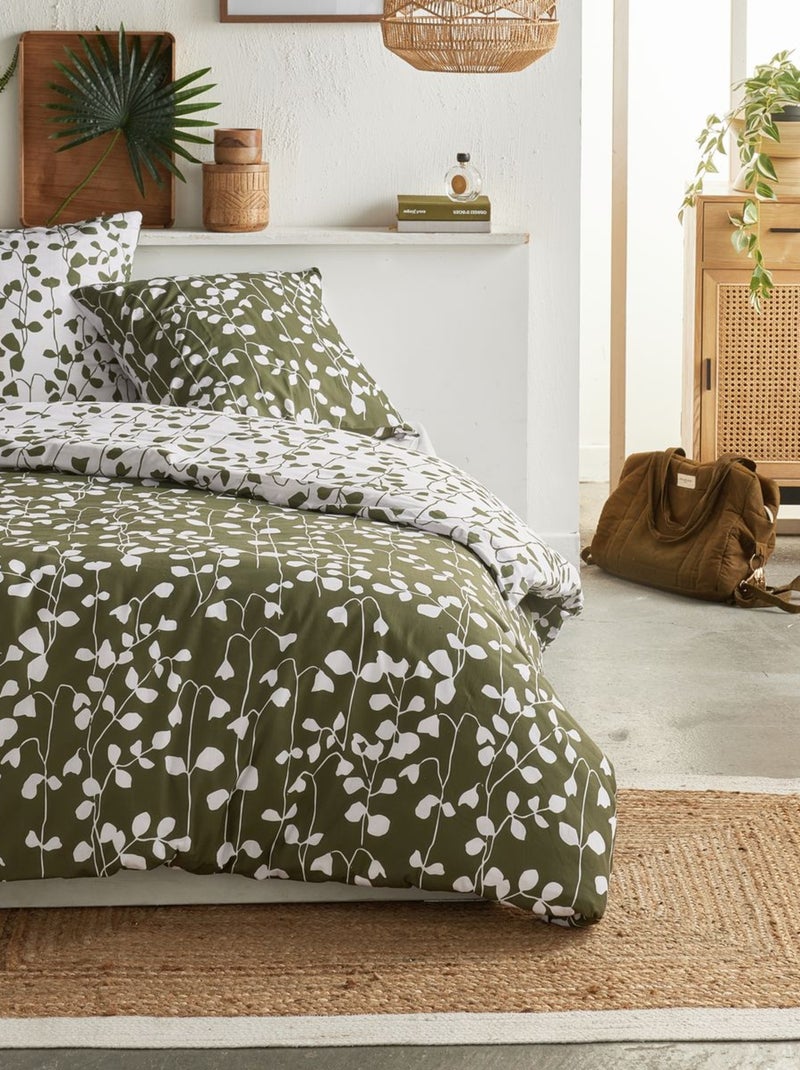 Parure de lit imprimé Floral CRAZY ELEA Vert - Kiabi