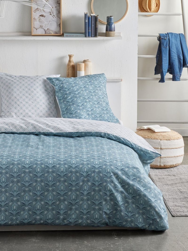 Parure de lit imprimé Floral CRAZY JOYCE Bleu - Kiabi