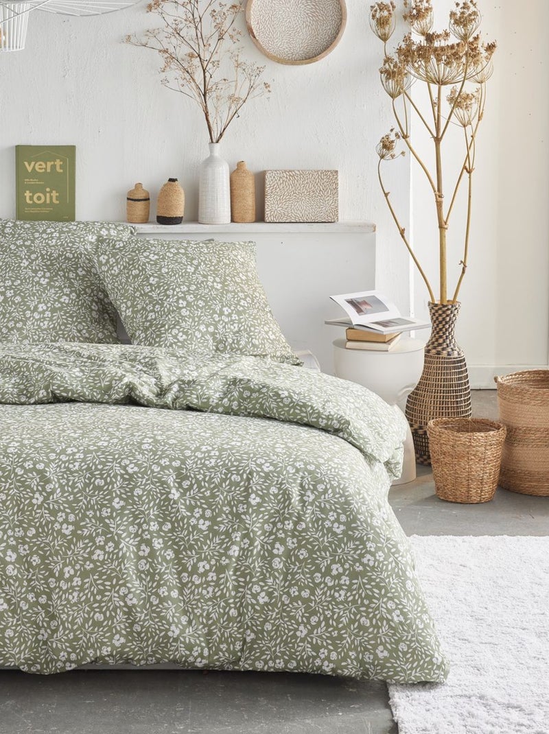 Parure de lit imprimé Floral CRAZY NOEMIE Vert - Kiabi