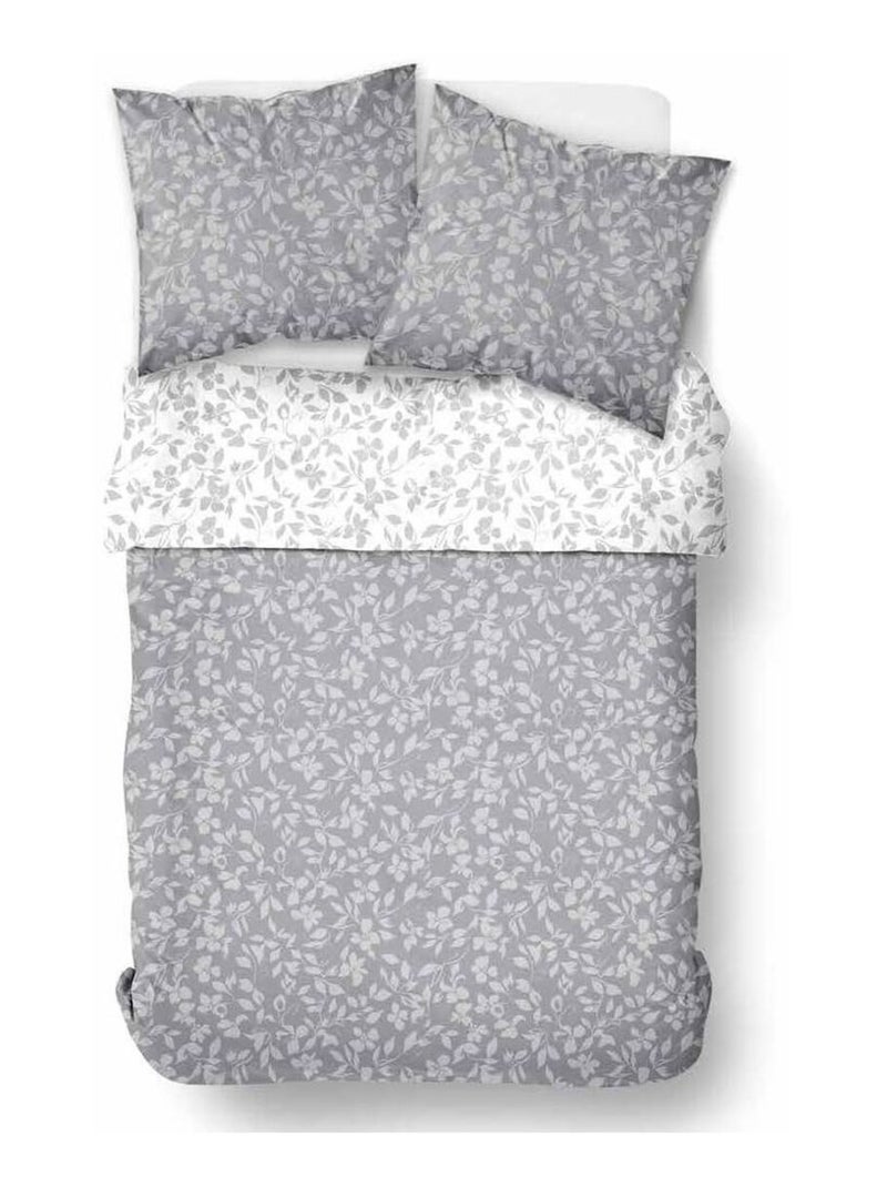 Parure de lit imprimé Floral CRAZY OPALE Gris - Kiabi