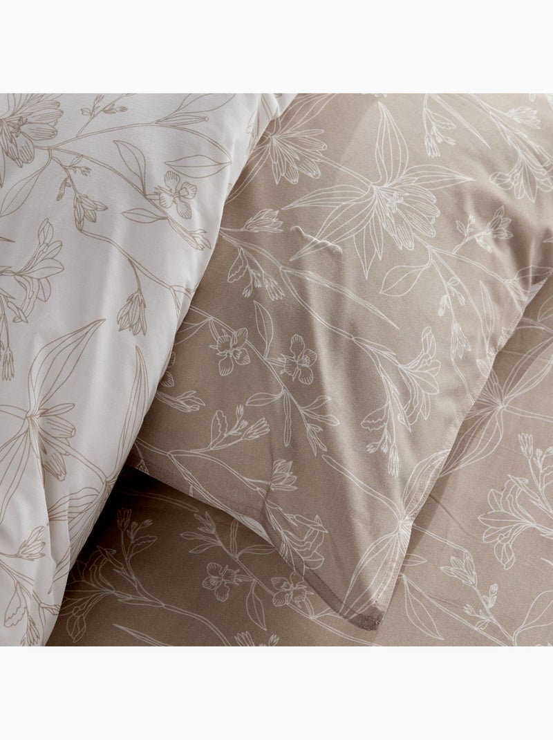 Parure de lit imprimé Floral SUNSHINE ALBAN Beige - Kiabi