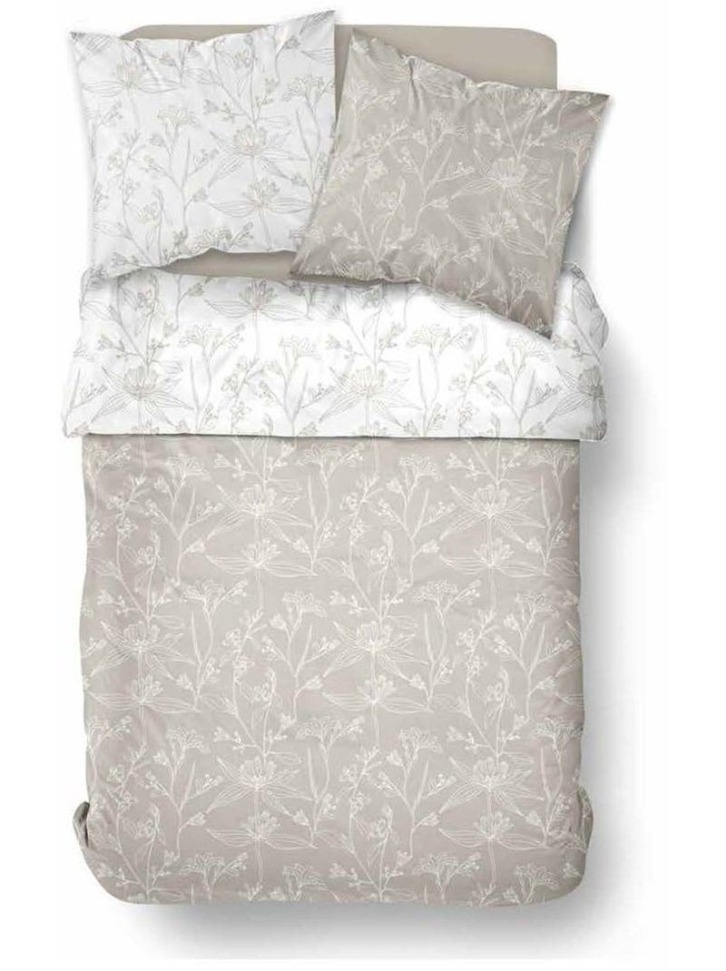 Parure de lit imprimé Floral SUNSHINE ALBAN Beige - Kiabi