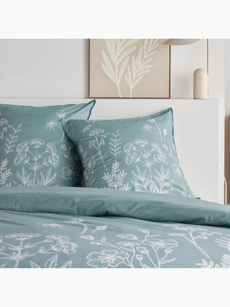 Parure de lit imprimé Floral SUNSHINE ANNIE Bleu - Kiabi