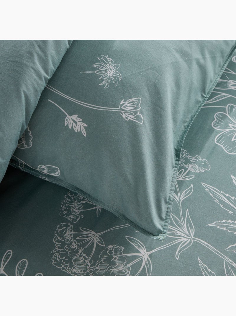 Parure de lit imprimé Floral SUNSHINE ANNIE Bleu - Kiabi