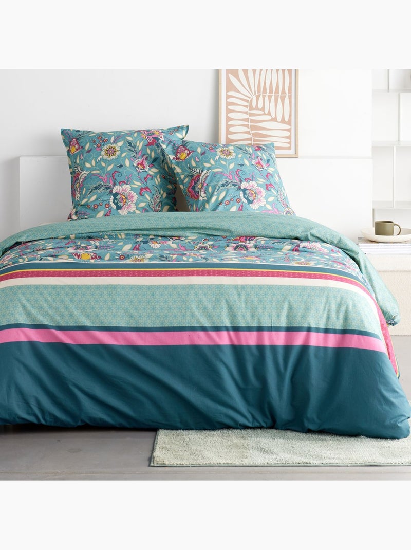 Parure de lit imprimé Floral SUNSHINE BASTIEN Bleu - Kiabi