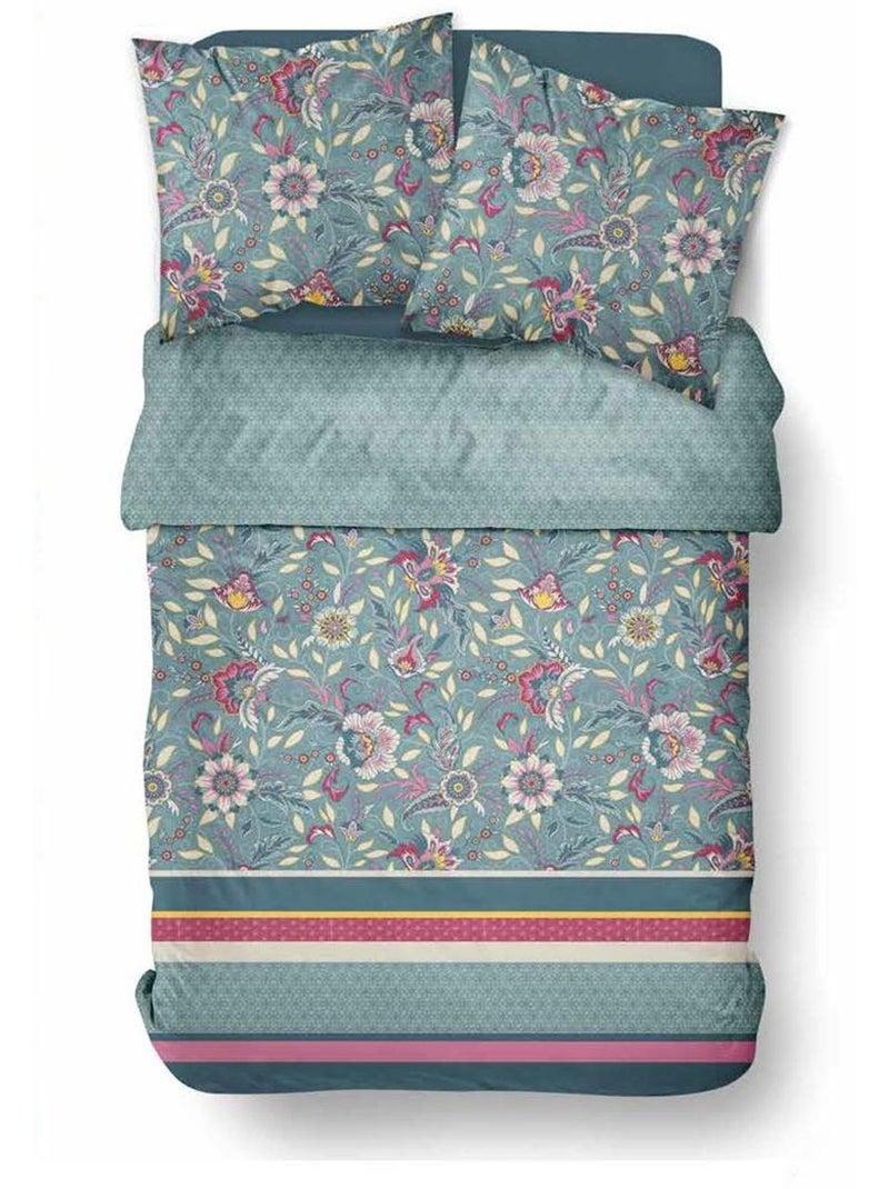 Parure de lit imprimé Floral SUNSHINE BASTIEN Bleu - Kiabi