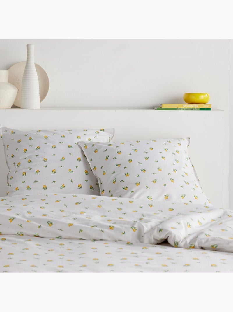 Parure de lit imprimé Floral SUNSHINE BEATRICE Blanc - Kiabi